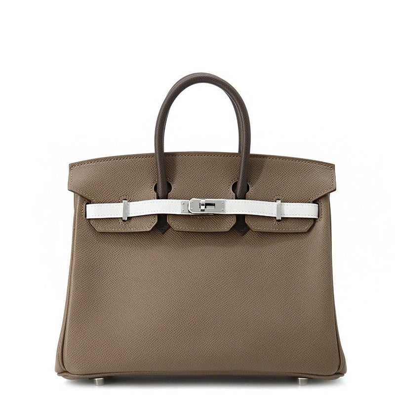 エルメス バーキン25 トリコロール エトゥープ/グリスペール/エベンヌ/シルバー金具 エプソン B刻印HERMES Birkin
