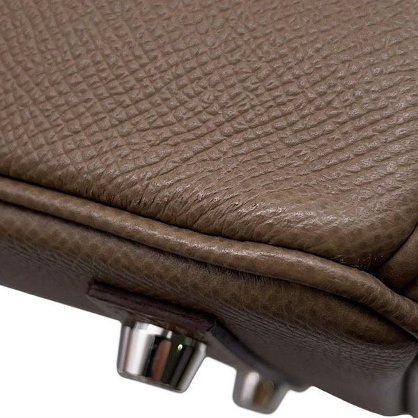 エルメス バーキン25 トリコロール エトゥープ/グリスペール/エベンヌ/シルバー金具 エプソン B刻印HERMES Birkin