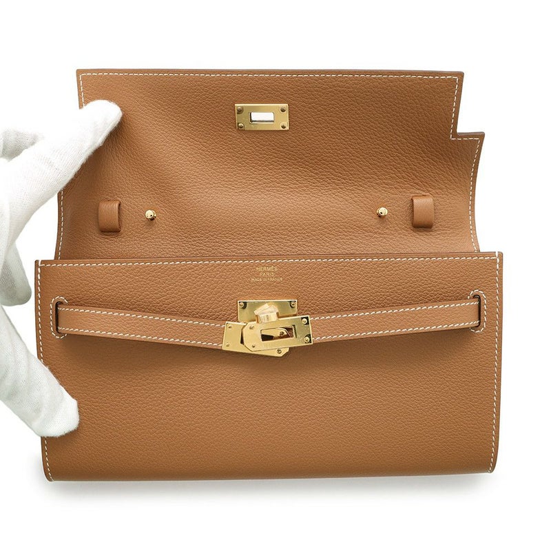 エルメス ケリーウォレット ロング トゥーゴー ゴールド/ゴールド金具 エバーカラー K刻印 HERMES