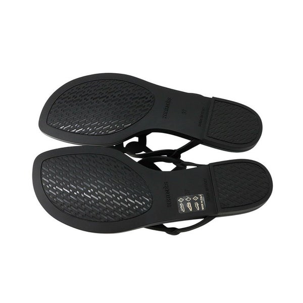 エルメス サンダル エジェリ シェーヌダンクル ラバー レディースサイズ37 HERMES 靴 黒