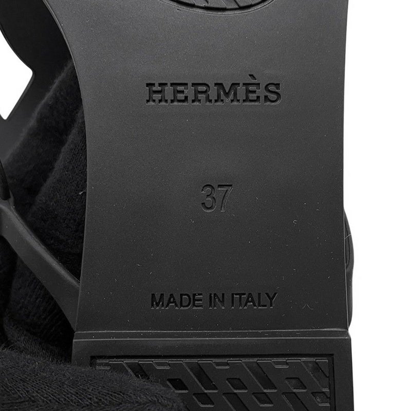 エルメス サンダル エジェリ シェーヌダンクル ラバー レディースサイズ37 HERMES 靴 黒