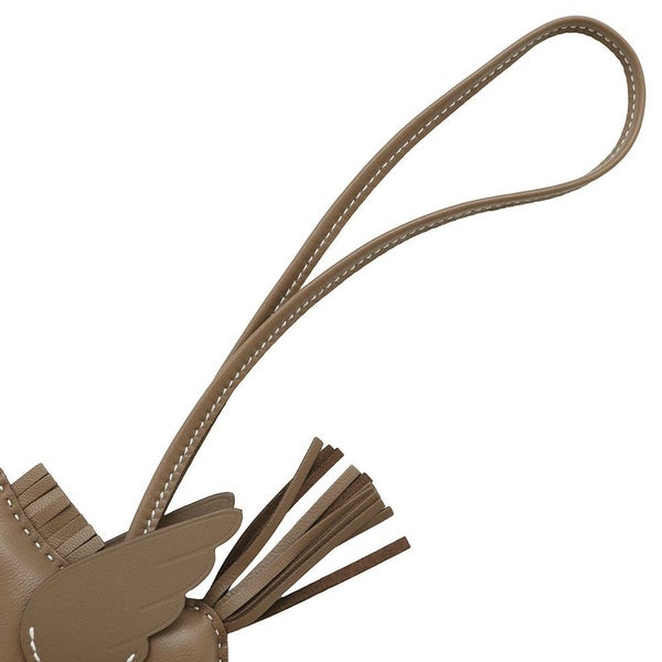 エルメス バッグチャーム ロデオPM ペガサス エトゥープ ラムスキン W刻印