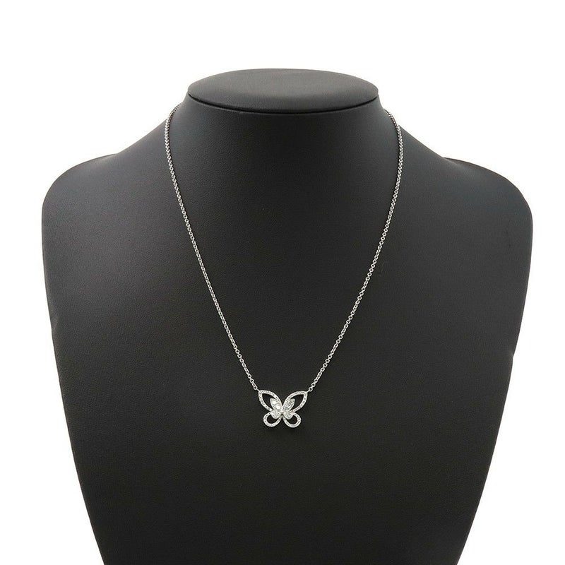 グラフ ネックレス バタフライ シルエット ダイヤモンド スモール ペンダント ダイヤ 58P 計0.61ct K18WGホワイトゴールド GRAFF