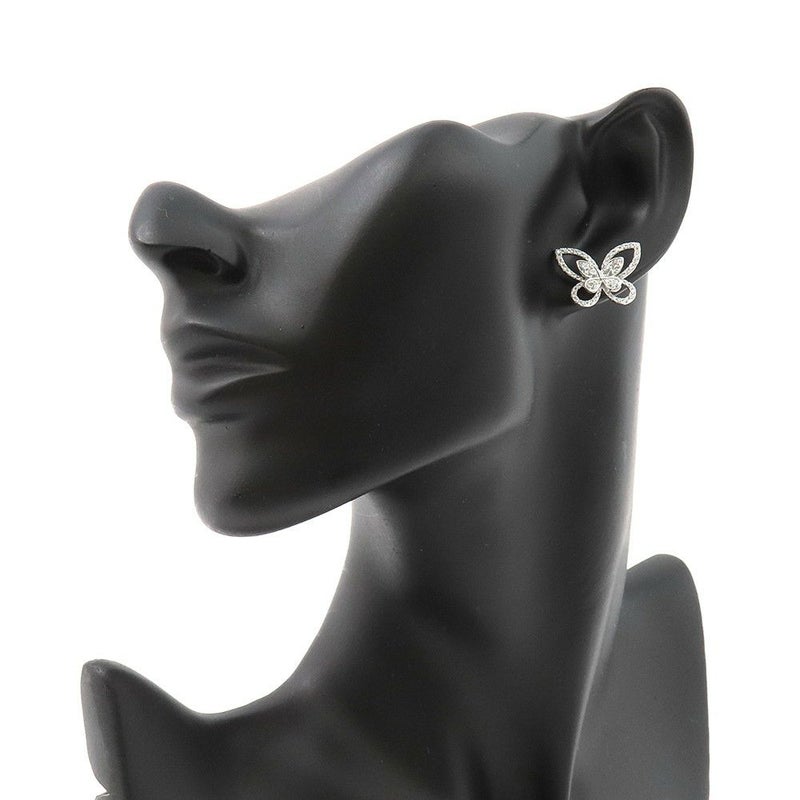 グラフ ピアス バタフライ シルエット ダイヤモンド スタッド イヤリング ダイヤ 計1.20ct K18WGホワイトゴールド RGE879