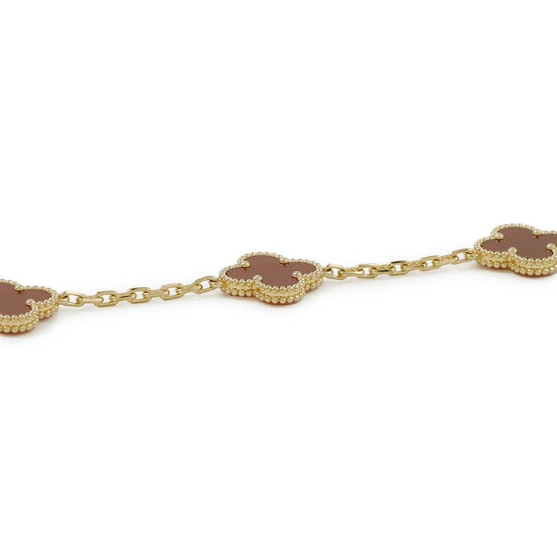 ヴァンクリーフ＆アーペル ブレスレット ヴィンテージ アルハンブラ ブレスレット 5モチーフ カーネリアン K18YG VCARD35500