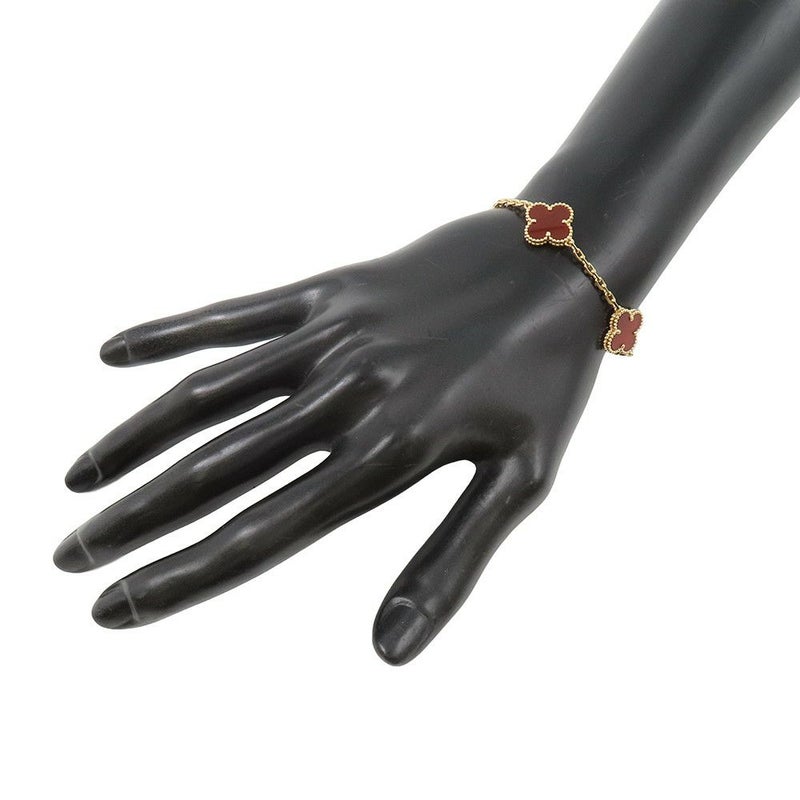 ヴァンクリーフ＆アーペル ブレスレット ヴィンテージ アルハンブラ ブレスレット 5モチーフ カーネリアン K18YG VCARD35500