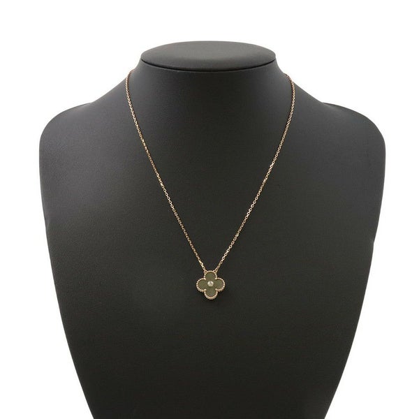 ヴァンクリーフ&アーペル ネックレス ヴィンテージ アルハンブラ シルバーオブシディアン ダイヤ 1P K18PG VCARP9T000 2023年ホリデー限定