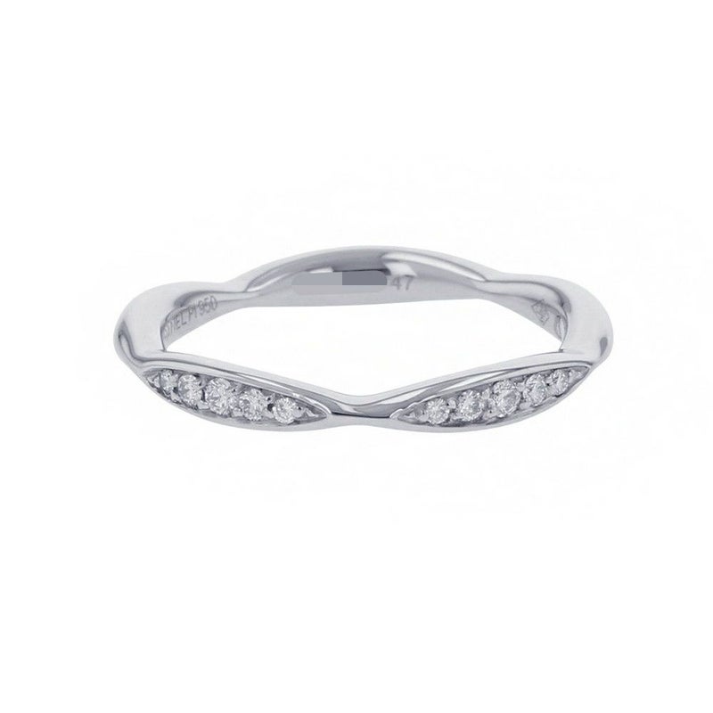 シャネル リング カメリア コレクション ハーフエタニティリング ダイヤ 10P 約0.08ct Pt950プラチナ サイズ47 J10835 CHANEL 指輪