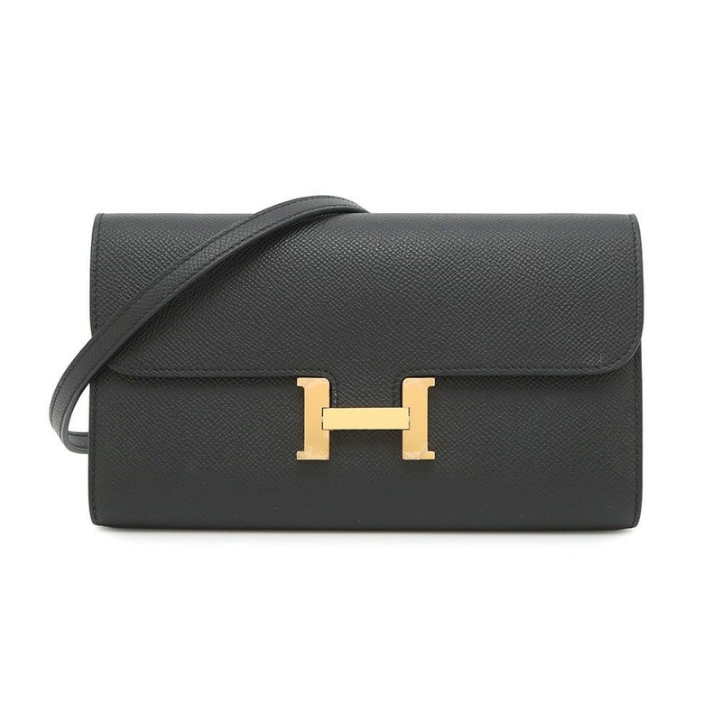 エルメス 長財布 コンスタンス トゥーゴー ロング ブラック/ゴールド金具 エプソン K刻印 財布 黒