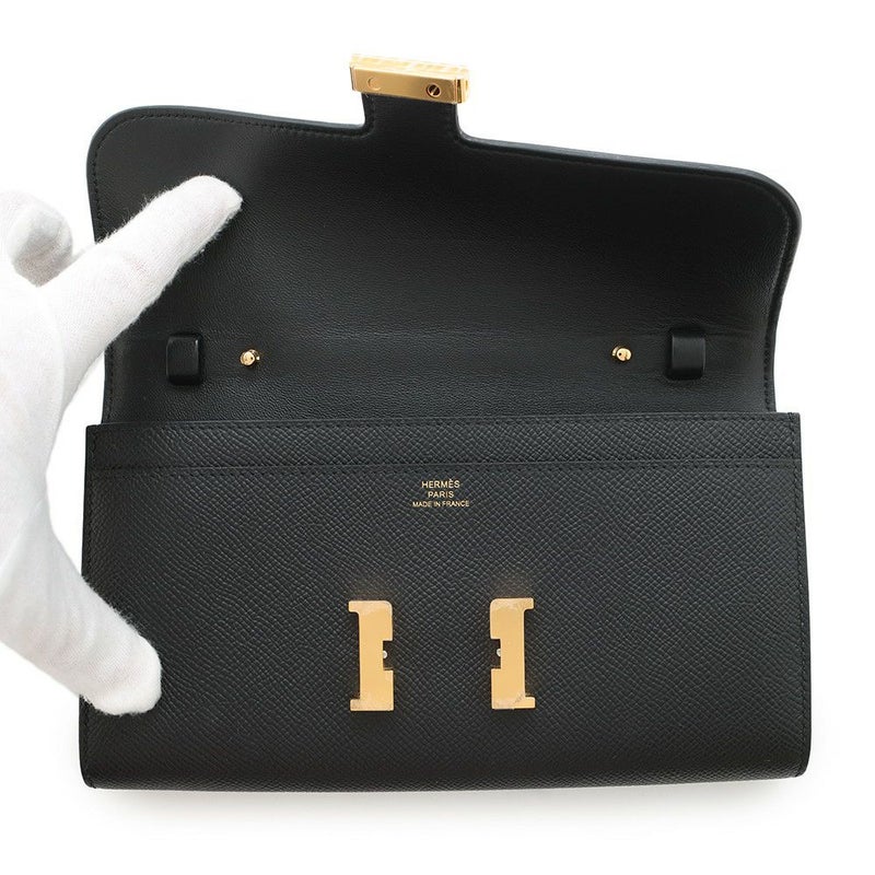 エルメス 長財布 コンスタンス トゥーゴー ロング ブラック/ゴールド金具 エプソン K刻印 財布 黒