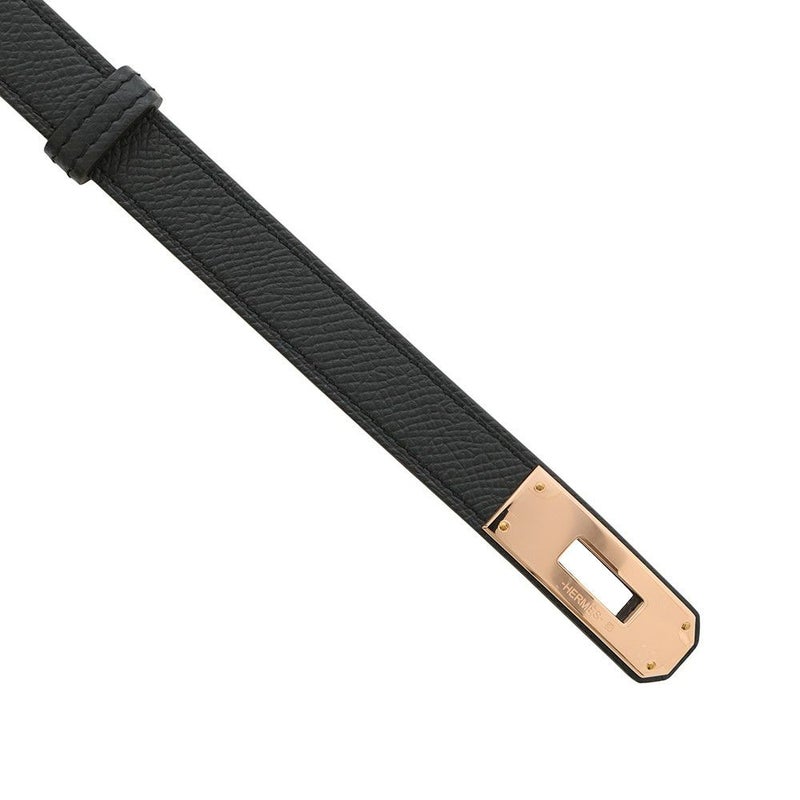 エルメス ケリーベルト 18 ブラック/ゴールド/ピンクゴールド金具 エプソン K刻印 HERMES べルト