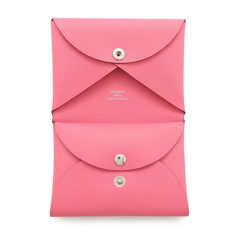 エルメス カードケース カルヴィ デュオ ローズアザレ エプソン K刻印 HERMES 名刺入れ