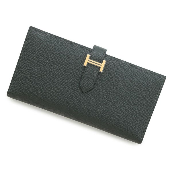エルメス 長財布 ベアンスフレ ヴェールフォンセ/ゴールド金具 エプソン K刻印 HERMES 財布