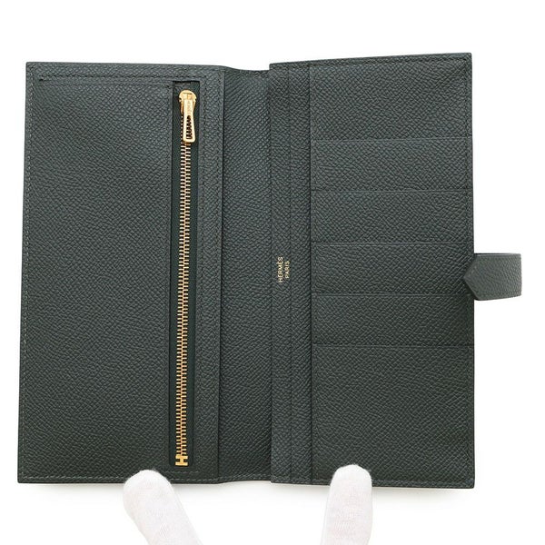 エルメス 長財布 ベアンスフレ ヴェールフォンセ/ゴールド金具 エプソン K刻印 HERMES 財布