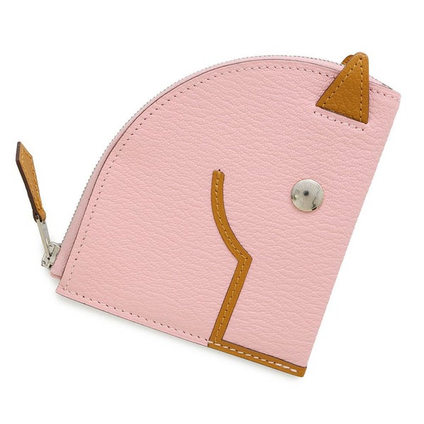 エルメス コインケース パドック ウォレット ローズサクラ/キャラメル/シルバー金具 シェブルミゾル Z刻印 HERMES