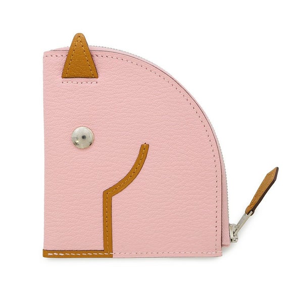 エルメス コインケース パドック ウォレット ローズサクラ/キャラメル/シルバー金具 シェブルミゾル Z刻印 HERMES