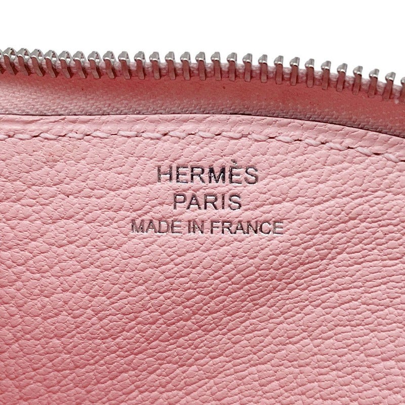 エルメス コインケース パドック ウォレット ローズサクラ/キャラメル/シルバー金具 シェブルミゾル Z刻印 HERMES