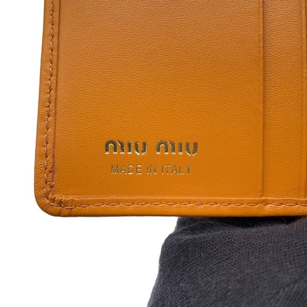 ミュウミュウ 二つ折り財布 マドラス ロゴ レザー 5MV204 Miu Miu財布