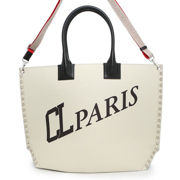 クリスチャン・ルブタン トートバッグ スタッズ CABALOU CL PARIS キャンバス 1235460 Christian Louboutin グレー