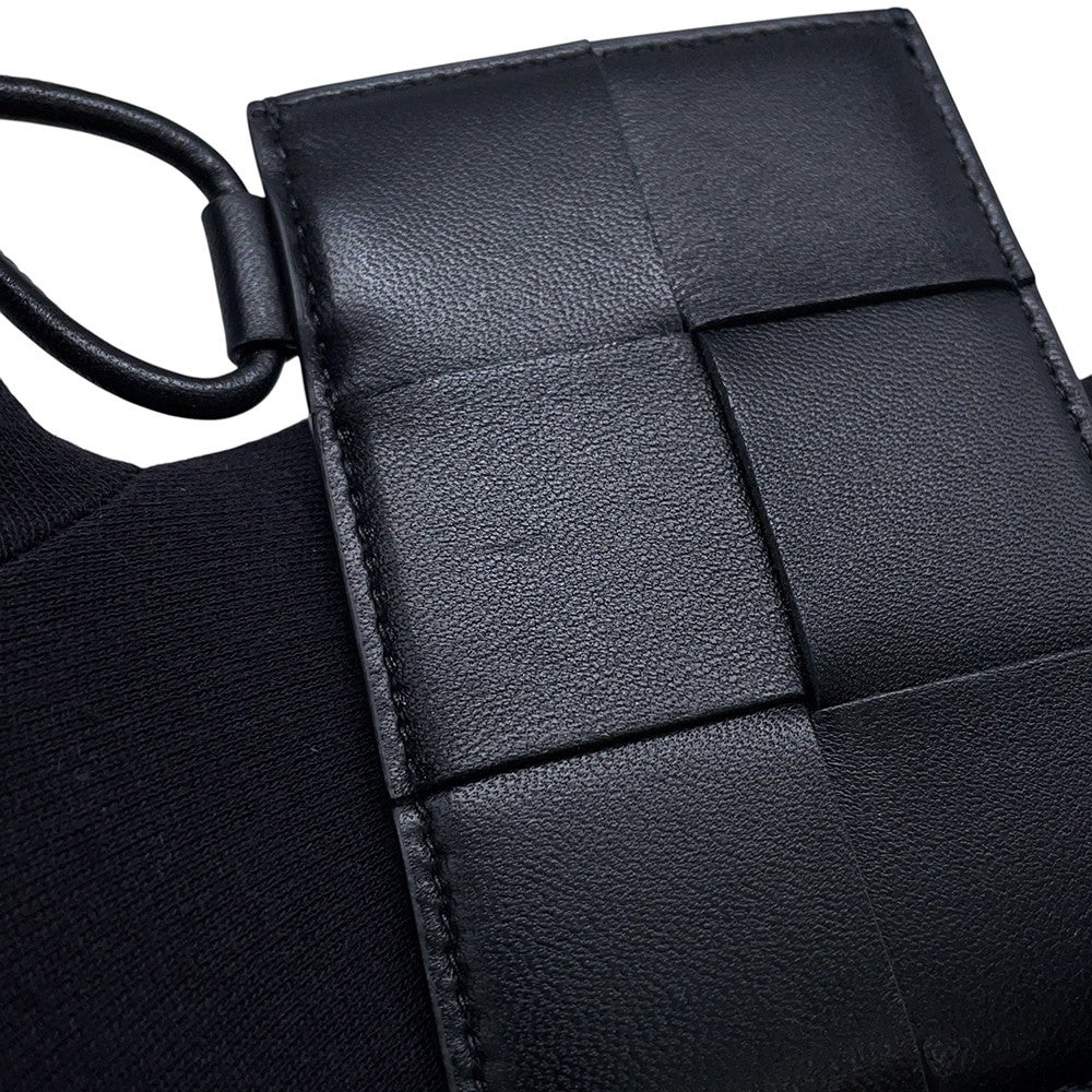 【美品】付属品付 ボッテガヴェネタ ケース/ラム/黒 ボッテガヴェネタ カードケース カセット バッジホルダー ラムスキン