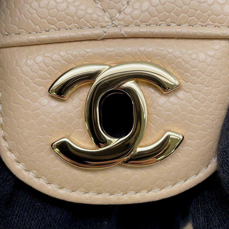 シャネル チェーンショルダーバッグ マトラッセ25 ココマーク キャビアスキン ダブルチェーン A01112 CHANEL