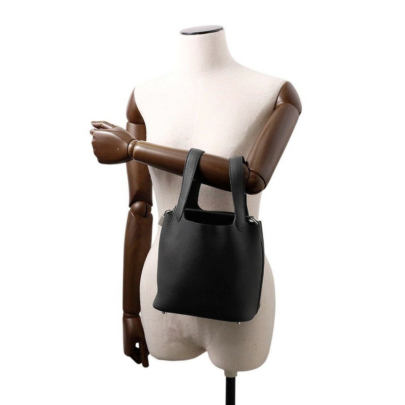 エルメス ハンドバッグ ピコタンロックPM ブラック/シルバー金具 トリヨンクレマンス W刻印 HERMES トートバッグ 黒