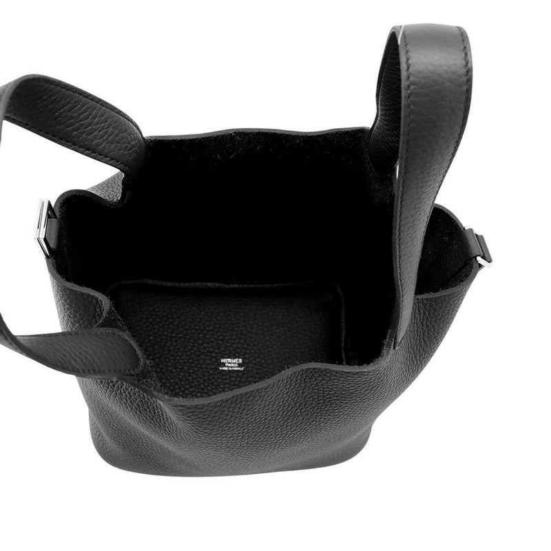 エルメス ハンドバッグ ピコタンロックPM ブラック/シルバー金具 トリヨンクレマンス W刻印 HERMES トートバッグ 黒