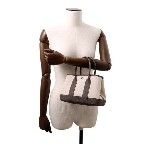 エルメス トートバッグ ネオ・ガーデン 23 ガーデンパーティ エベンヌ/シルバー金具 トワルアッシュヴァイキング/ネゴンダ K刻印