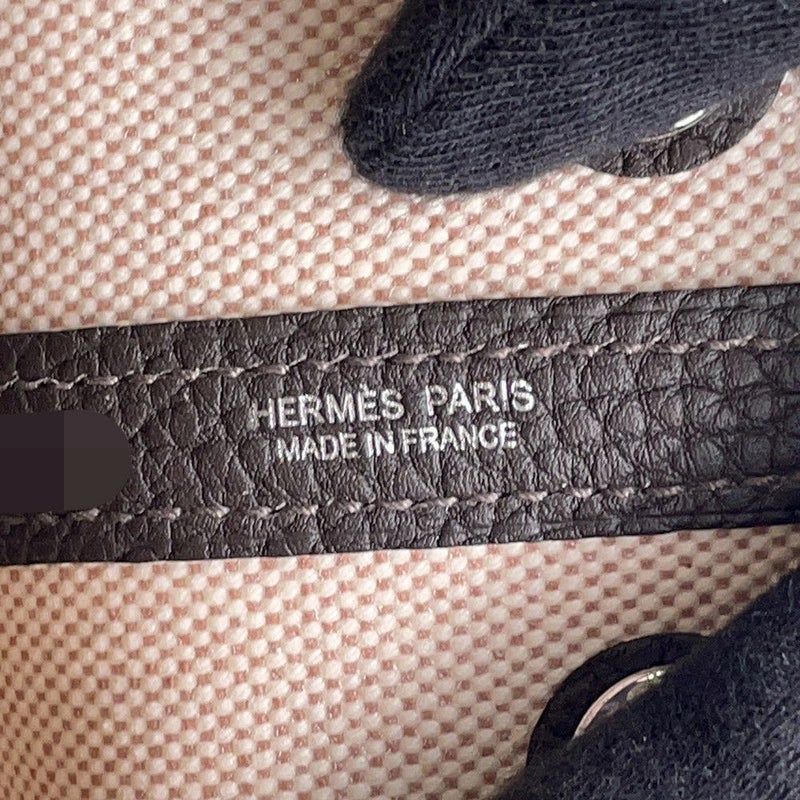 エルメス トートバッグ ネオ・ガーデン 23 ガーデンパーティ エベンヌ/シルバー金具 トワルアッシュヴァイキング/ネゴンダ K刻印