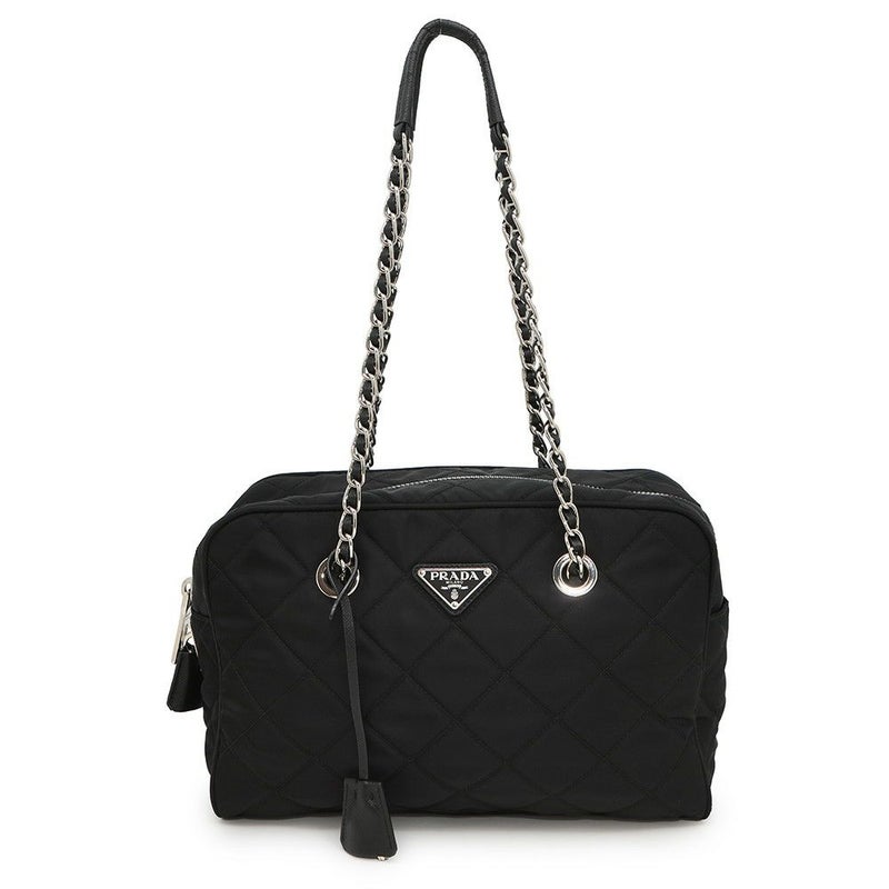 プラダ チェーンショルダーバッグ キルティング ナイロン 1BB903 PRADA 黒