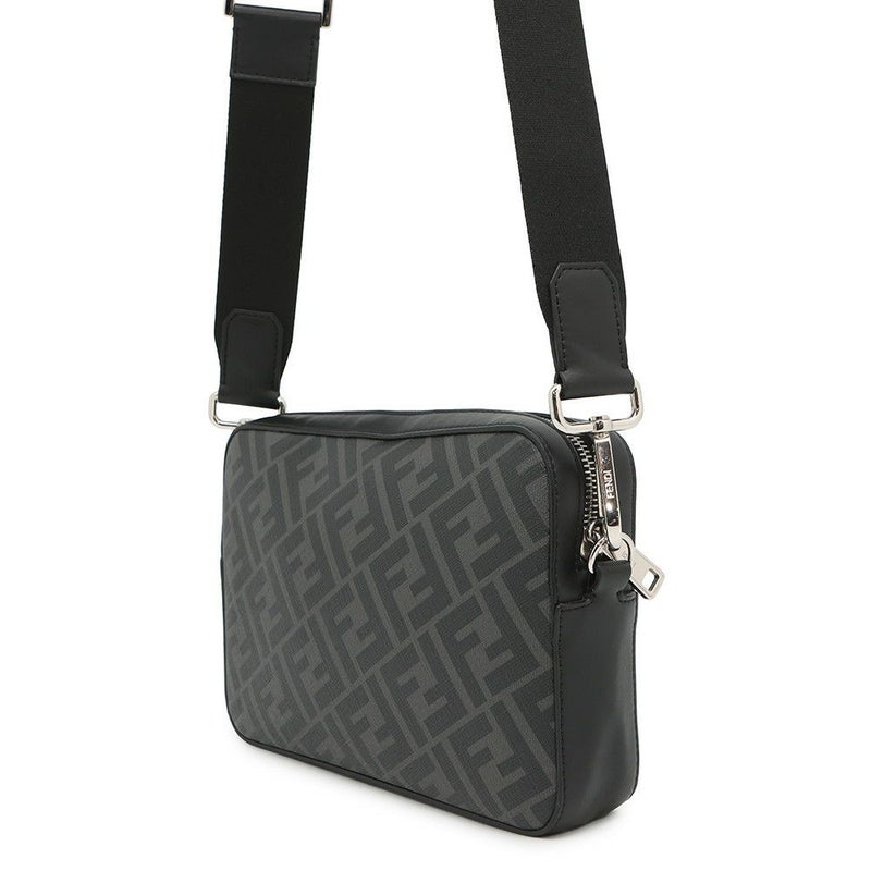 フェンディ ショルダーバッグ ダイアゴナル カメラケース レザー PVC 7M0286 FENDI 黒
