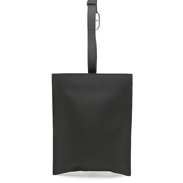 エルメス ボディバッグ ポルトフォイユ・ポッシャンプリュス ブラック/シルバー金具 スイフト B刻印 黒