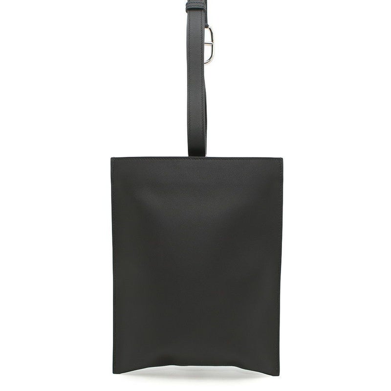 エルメス ボディバッグ ポルトフォイユ・ポッシャンプリュス ブラック/シルバー金具 スイフト B刻印 黒