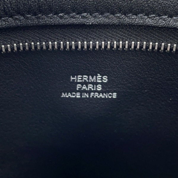 エルメス ボディバッグ ポルトフォイユ・ポッシャンプリュス ブラック/シルバー金具 スイフト B刻印 黒