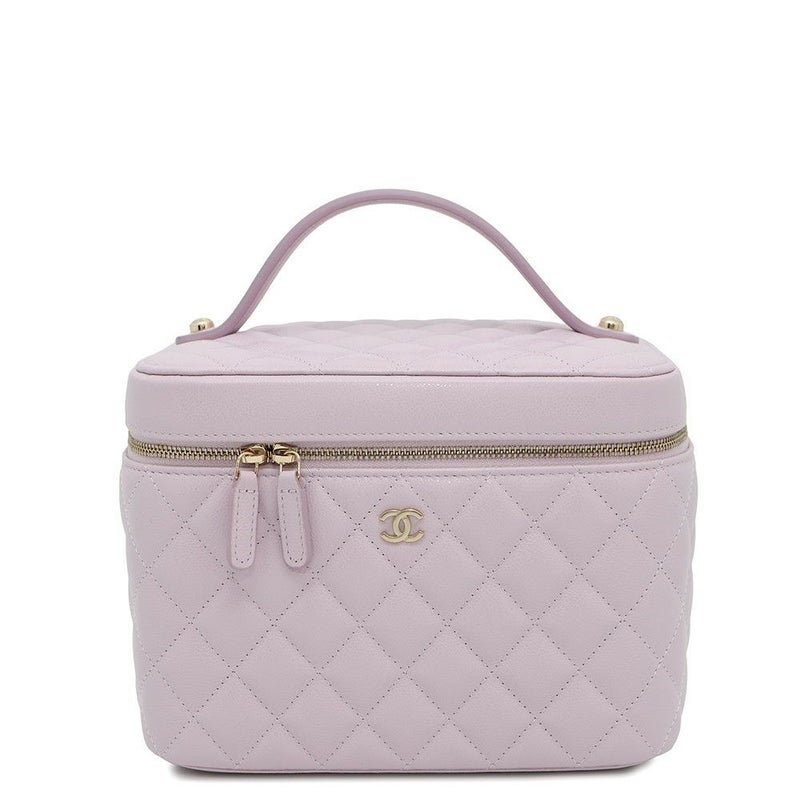 シャネル バニティバッグ トップハンドル マトラッセ ココマーク キャビアスキン AP2573 CHANEL 化粧ポーチ