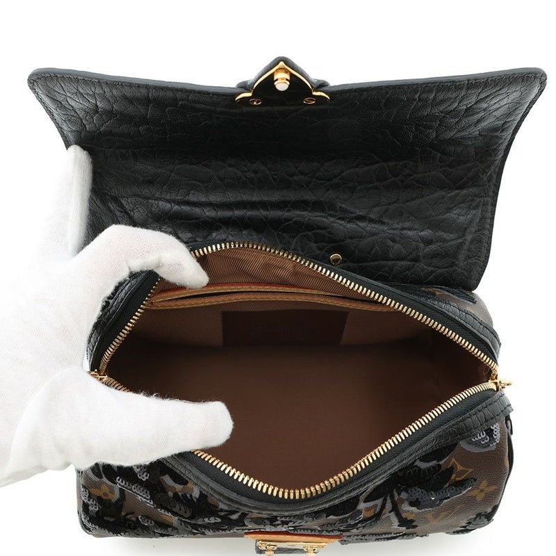 ルイヴィトン ハンドバッグ モノグラム・フルール・ドゥ・ジェ カルーゼル M40434 2010秋冬コレクション 黒 ブラック