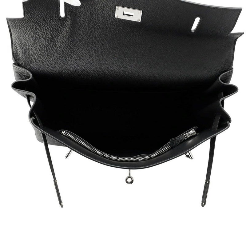 エルメス ハンドバッグ ケリー マキシ 内縫い 42 ブラック/シルバー金具 トゴ K刻印 2wayショルダー 黒