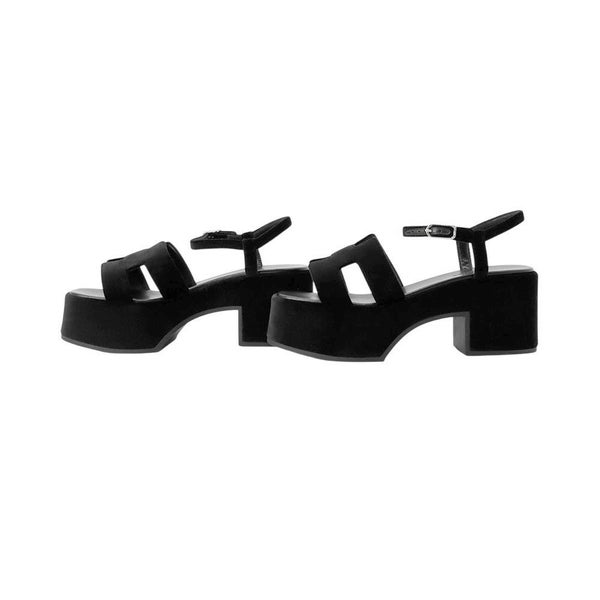 エルメス サンダル ジャム 30 ベロア レディースサイズ37 HERMES 靴 黒