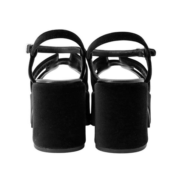 エルメス サンダル ジャム 30 ベロア レディースサイズ37 HERMES 靴 黒