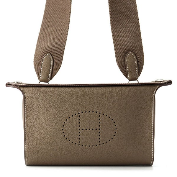 エルメス ショルダーバッグ ヴィドポッシュ エトゥープ/シルバー金具 トゴ B刻印 HERMES