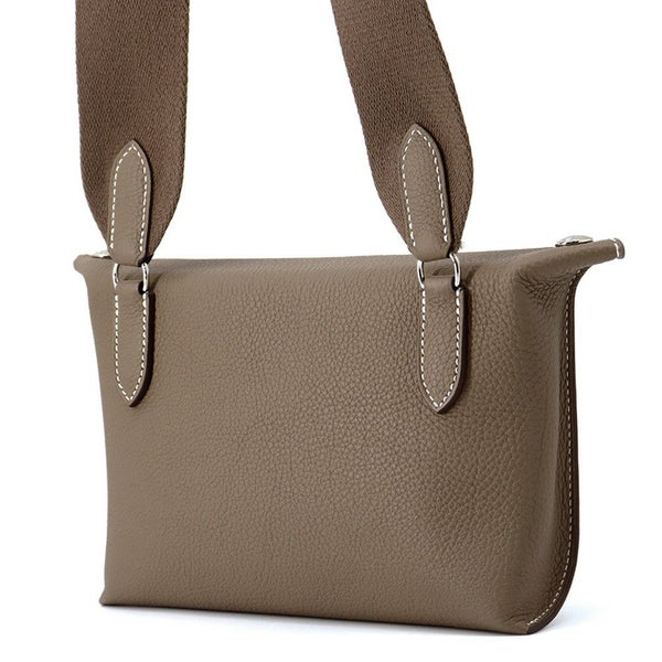 エルメス ショルダーバッグ ヴィドポッシュ エトゥープ/シルバー金具 トゴ B刻印 HERMES