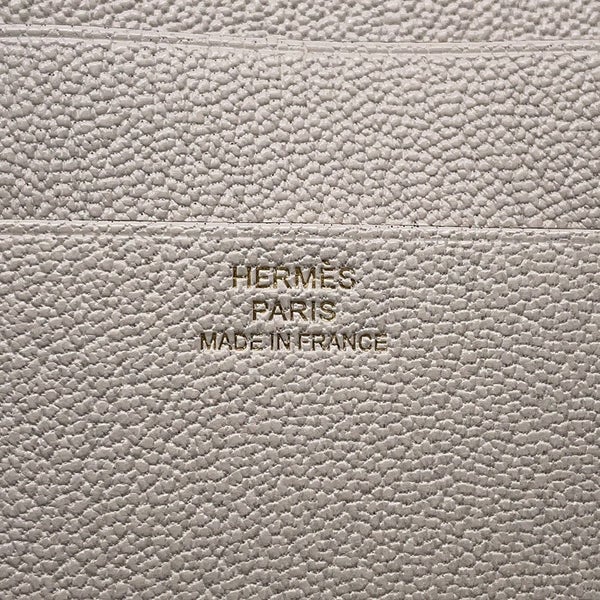 エルメス 三つ折り財布 ベアンコンビネ ナタ/ゴールド金具 シェブルミゾル U刻印 財布 シェーブル