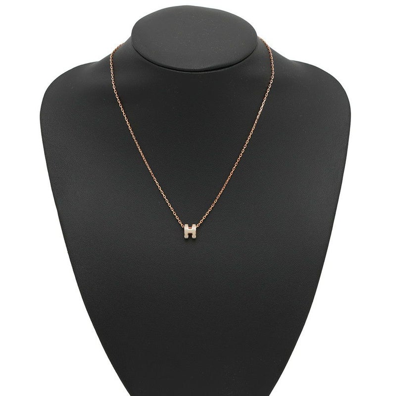 エルメス ネックレス ミニ・ポップアッシュ マロングラッセ/ピンクゴールド金具 アクセサリー ポップH