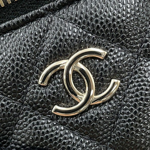 シャネル ハンドバッグ マトラッセ ココマーク ミニ バニティバッグ パール キャビアスキン AP2161 CHANEL 黒
