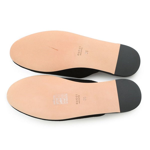 グッチ サンダル アディダスコラボ ホースビット1955 ミュールスリッパ スエード レザー 702211 レディースサイズ36 GUCCI 靴 黒