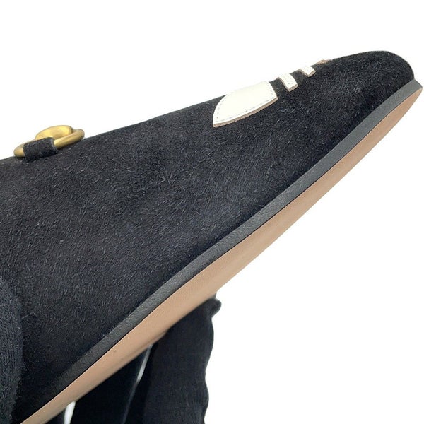 グッチ サンダル アディダスコラボ ホースビット1955 ミュールスリッパ スエード レザー 702211 レディースサイズ36 GUCCI 靴 黒