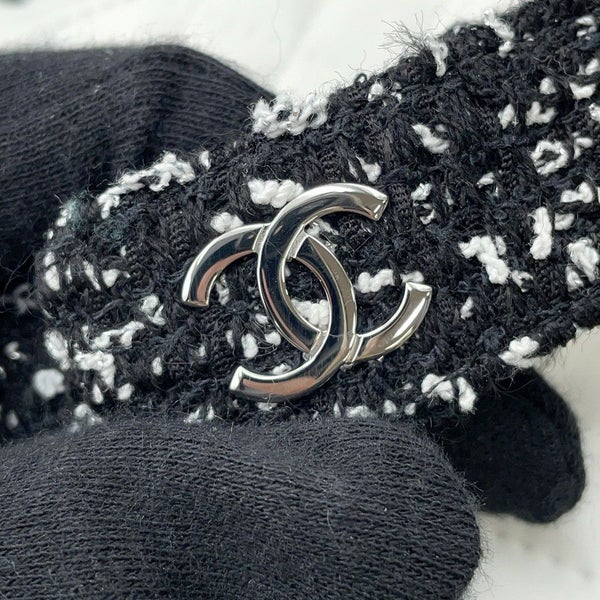 シャネル サンダル ココマーク マトラッセ ツイード レザー レディースサイズ38C G38880 CHANEL 靴 黒 白