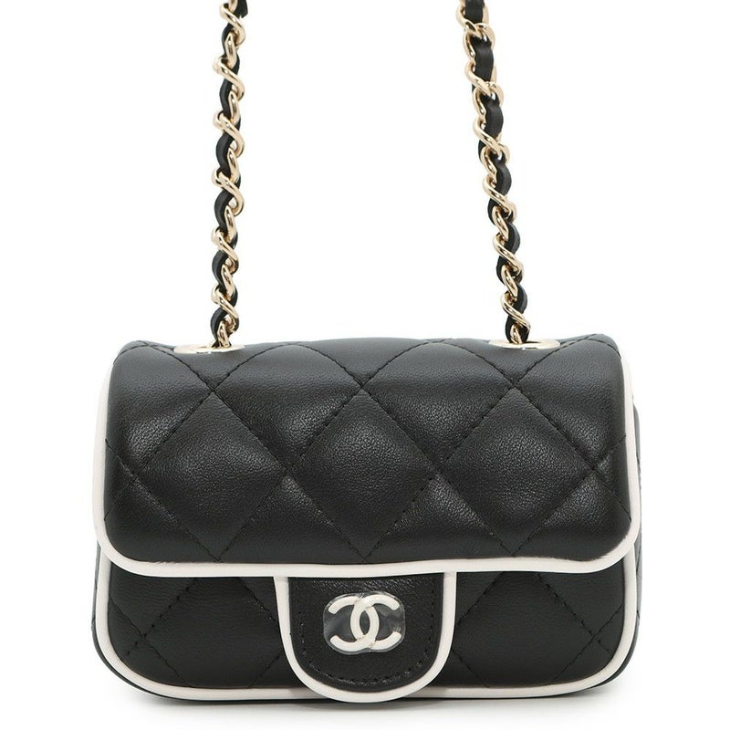 シャネル チェーン ショルダーバッグ クラッチバッグ ミニ マトラッセ ココマーク ラムスキン AP4512 CHANEL バッグ 黒