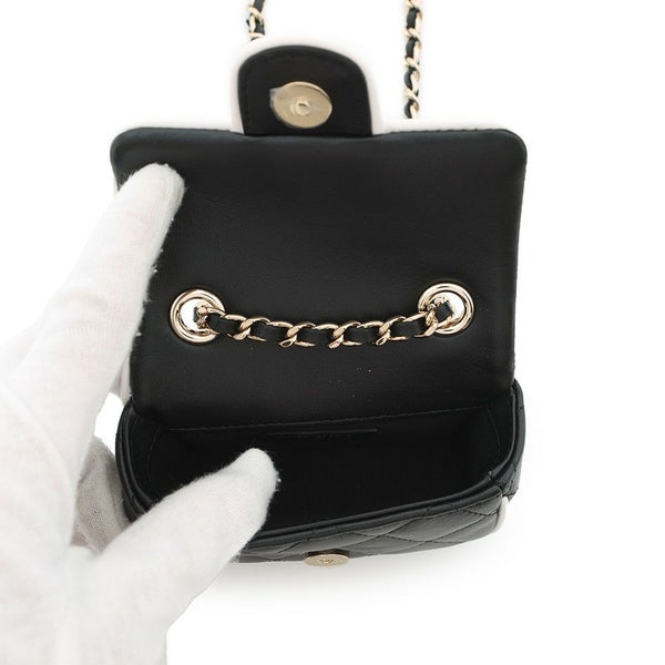 シャネル チェーン ショルダーバッグ クラッチバッグ ミニ マトラッセ ココマーク ラムスキン AP4512 CHANEL バッグ 黒