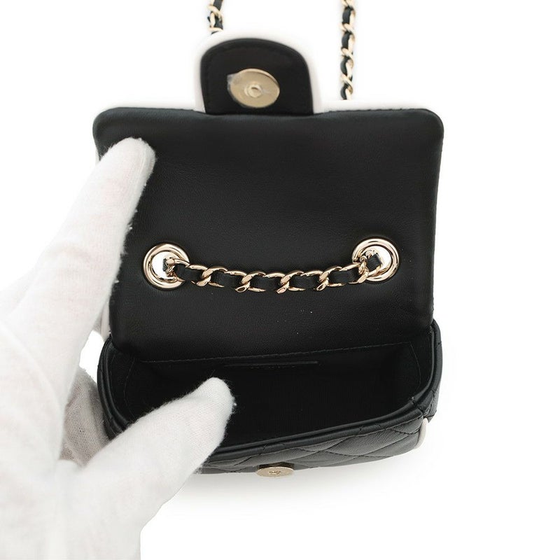 シャネル チェーン ショルダーバッグ クラッチバッグ ミニ マトラッセ ココマーク ラムスキン AP4512 CHANEL バッグ 黒